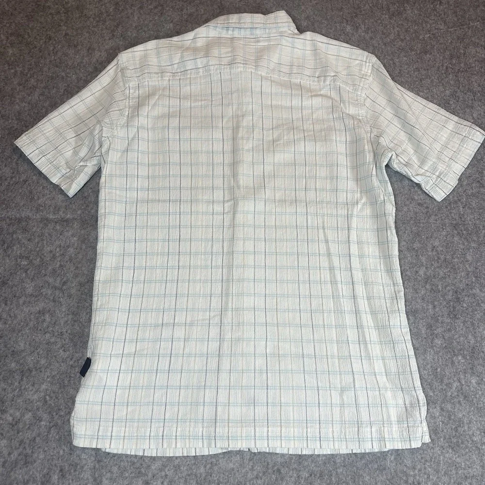 Patagonia Puckerware Men's Medium Short Sleeve Shirt Organic Cotton Seersucker